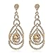 Cute Crystal Rhinestone Teardrop Connection Hollow Dangle Earrings for Women Fashion Strand Jewelry (Style02)