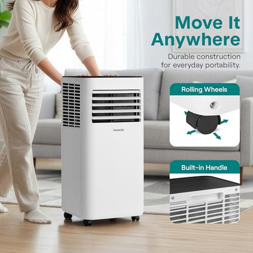 Image of SereneLife Small Air Conditioner Portable 8,000 BTU with Built-in Dehumidifier - Portable AC unit for rooms up to 350 sq ft - WiFi app + Remote Control, Window Mount Exhaust Kit