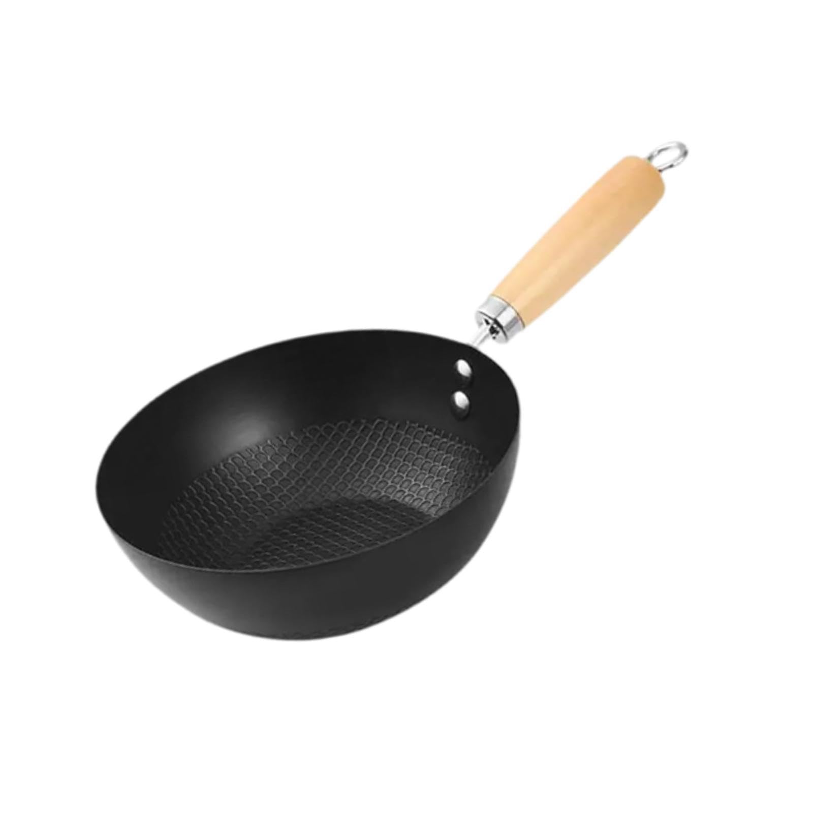 Wok fonte 20 cm ustensile cuisine non revêtu poêle sauté