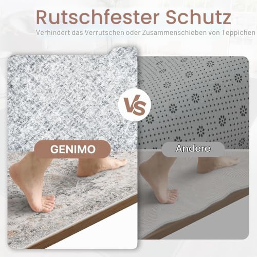 GENIMO Vintage Groß Beige Teppich Wohnzimmer 180x270cm Waschbar – Ansicht 4