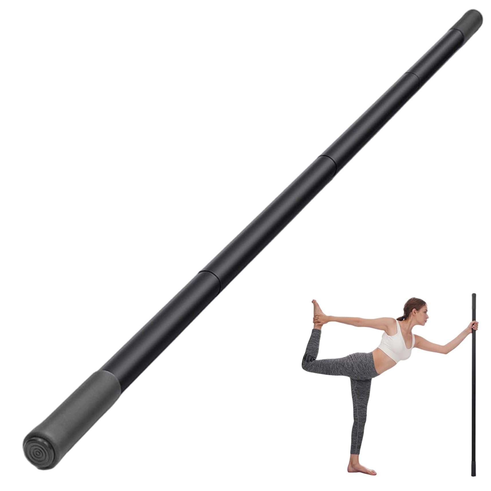 Bastón de yoga de acero resistente para mejorar flexibilidad con mangos cómodos 7