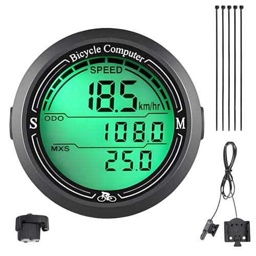 Xynovate Cuentakilometros Bicicleta, Velocimetro Bicicleta, 19 Funciones IP65 Resistente Al Agua, Velocímetro De Bicicleta con Pantalla Retroiluminada, Inicio/Parada Automática