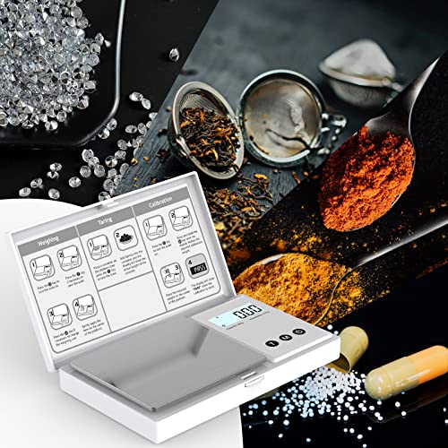 Digital Gram Scale With 200G X 0.01G, White Concise Pocket Jewelry Scale Grain Scale Mini Food Scale Grams And Ounces Accurate And Precision #TOP4