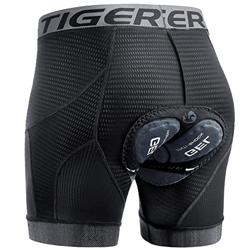 X-TIGER Hombres Ropa Interior de Bicicleta con 5D Gel Acolchado MTB Boxer Ciclismo Pantalones Cortos