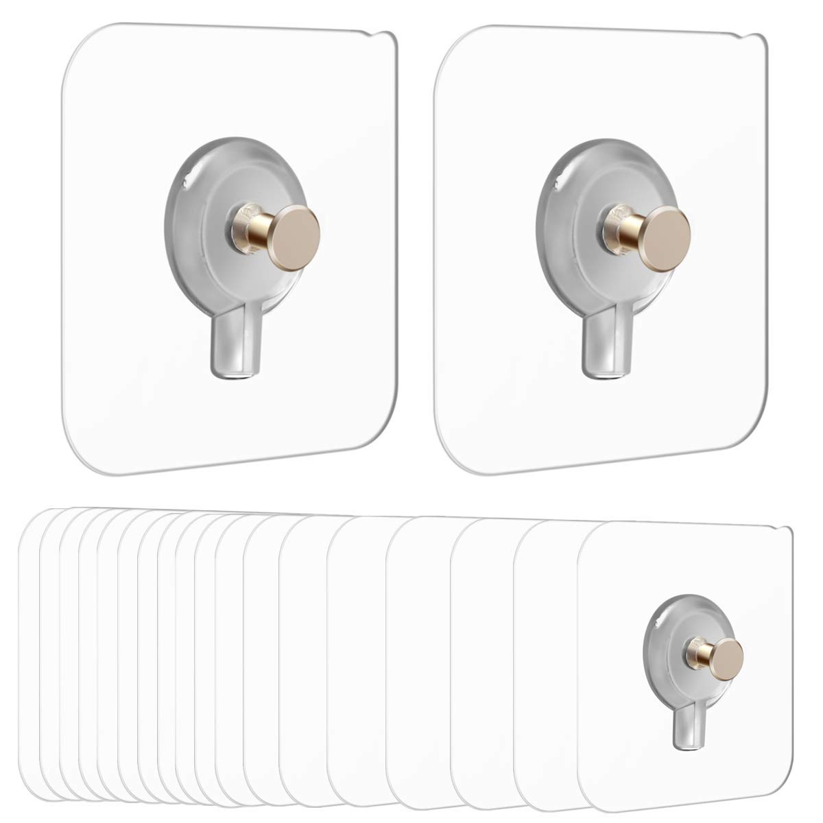 20 Pcs Self Adhesive Wall Nail Transparent Adhesive Hooks Strong Adhesive Hooks Non Trace Wall Picture Hooks for Wall Picture Home Bathroom Kitchen