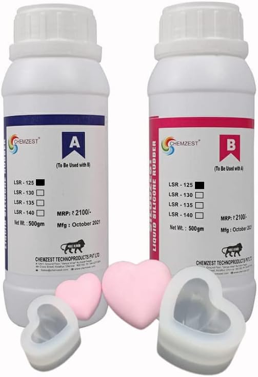 Silicone Mold Making Kit,25A Liquid Silicone Rubber,1:1 Mixing Ratio|Jelly Tray,Artificial Jewelry,Cement Statues Mold Making|Translucent(500GM+500GM)
