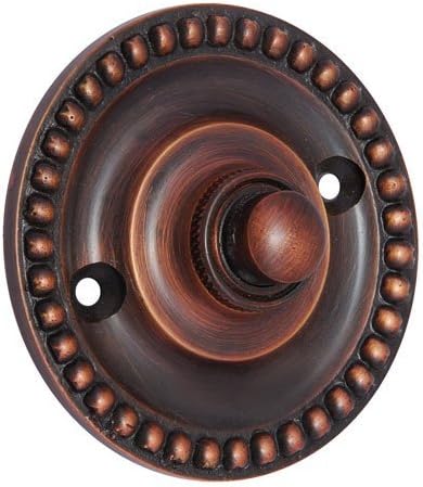 Adonai Hardware Dotted Brass Bell Push or Door Bell or Push Button (Oil Rubbed Bronze)