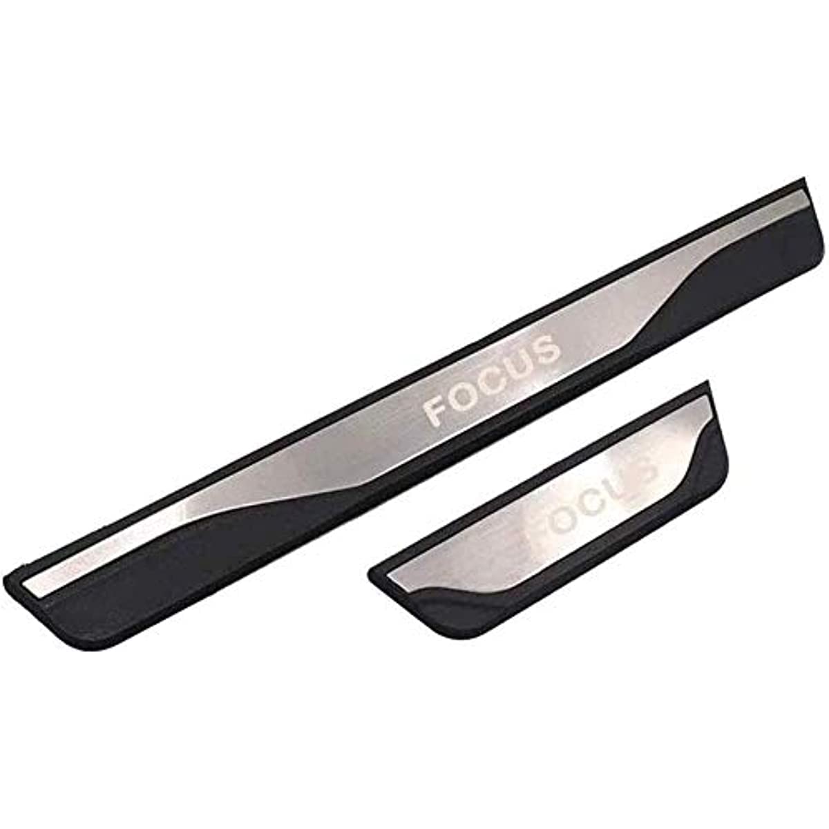 Instaplijsten (instapstrips) compatibel met Ford Focus 4 2018 (5 deurs) - Kras bescherming - Set van 4 - Zwart Chrome