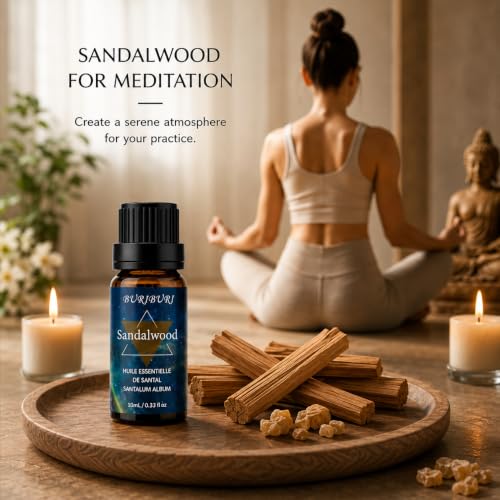 Image of BURIBURI Sandalwood Frankincense Essential Oil Set for Diffusers 2x10ML