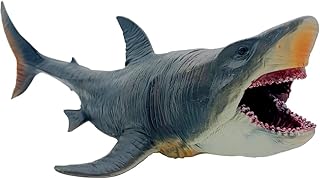 Large Shark Toys Megalodon 10.6”, Realistic Shark Toy Figures, Megalodon Shark Figurine, Large Deep Sea Creature Plastic Hand-Painted Ocean Animal Model Playset for Bath Toy, Cake Topper, Collection