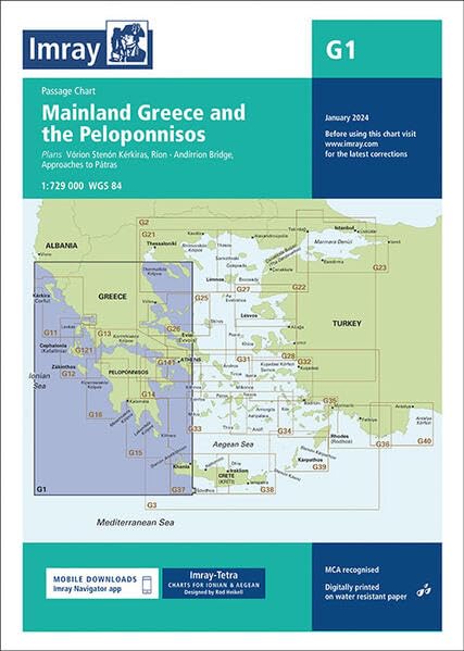 G1 Mainland Greece and the Peloponnisos: Passage Chart (G Chart)