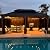 PURPLE LEAF 12' X 20' Outdoor Hardtop Gazebo for Patio Galvanized Steel Double Roof Permanent Canopy Teak Finish Coated Aluminum Frame Pavilion Gazebo with Netting and String Lights