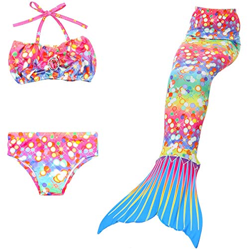 Paisdola Mermaid Tail Princess Bikini Set Traje de baño Traje de Sirena para niñas (JP104,150)