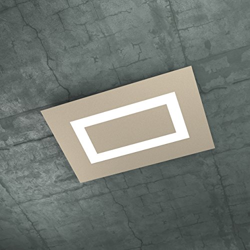Plafonnier LED 60W rectangulaire design moderne luminaire de plafond salon sable