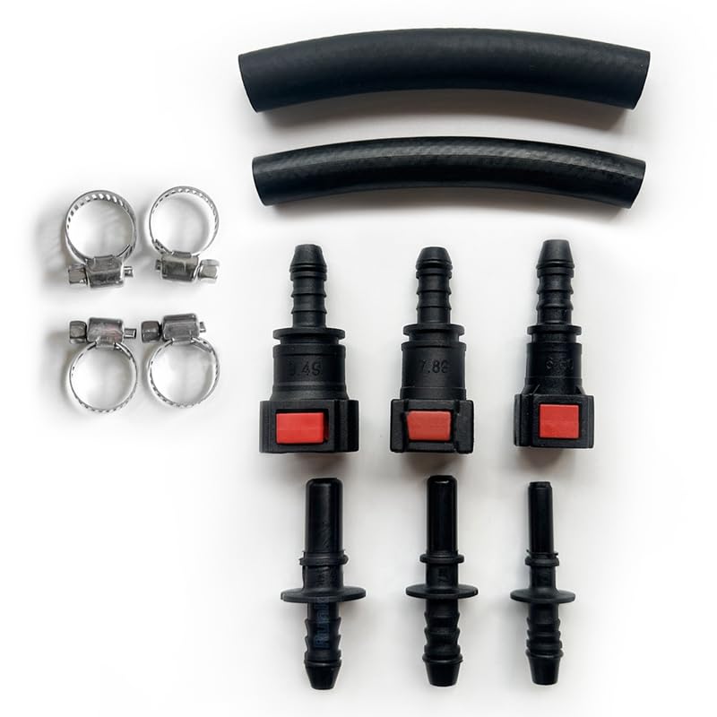 Jevina Kit de medidor de presión de combustible para coche y moto, incluye adaptador y conexión rápida