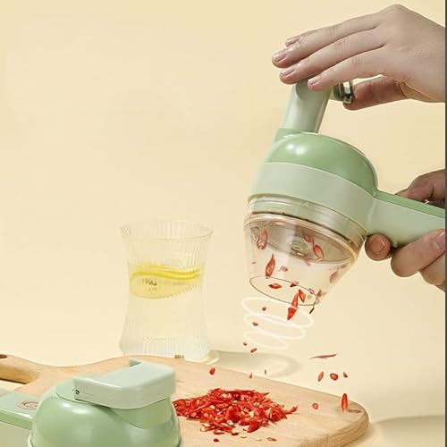 Knoblauchhacker Elektrischer Kabelloser Hand-Lebensmittelhacker Mit Weichem Griff Und Kabellosem Betrieb Kabellose Elektrische Hacker-Reinigung Für Die Küche zu Hause(Grün)