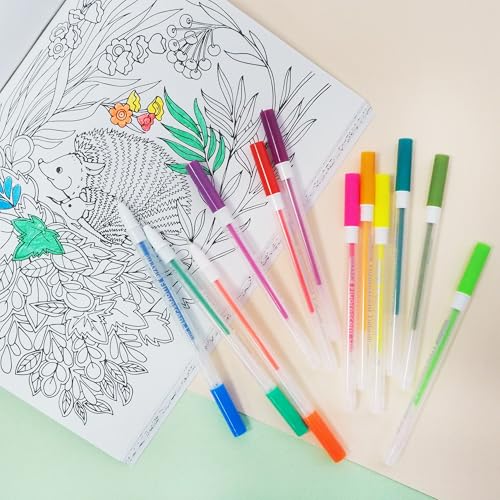 BAZIC 12 Bolígrafos Fluorescentes de Gel miniatura 6