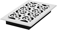 DecorGrates S610W-WH Scroll Design 6x10 White Wall Ceiling Register - Rust-Proof Damper, Easy Install