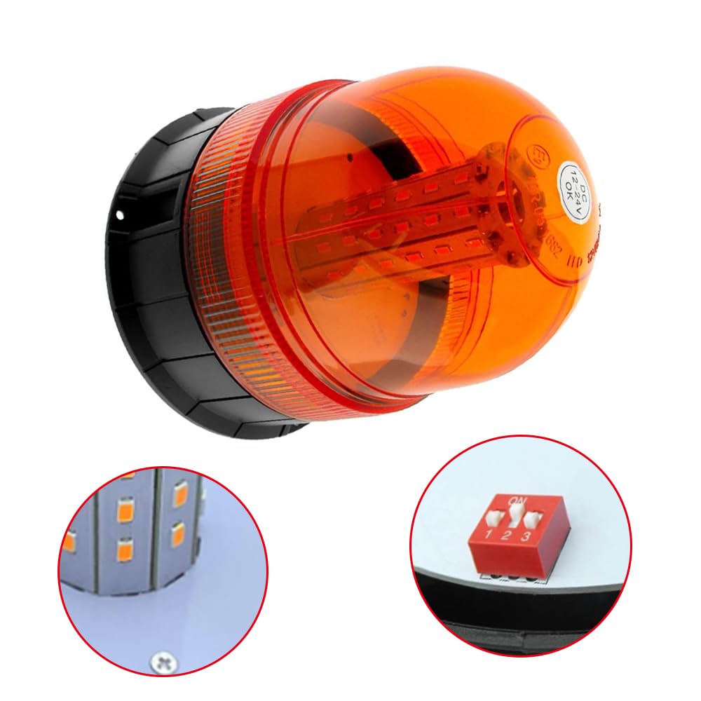 Riloer Luces estroboscópicas para coche, 60 luces LED de advertencia de peligro, luces intermitentes de emergencia, luz estroboscópica intermitente, luz de emergencia para coche, luz de advertencia