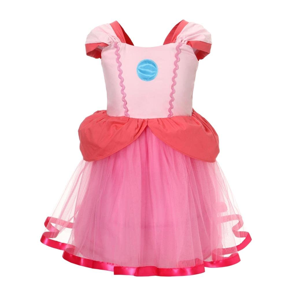 Lito Angels Disfraz Vestido de Princesa Peach Daisy para Bebe Niña Pequeña