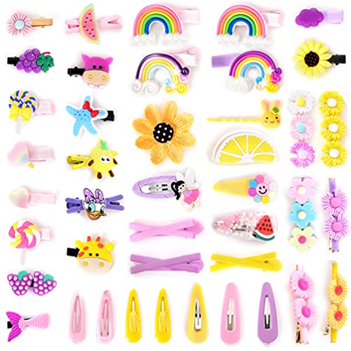 Cute Hair Clips For Girls, 42 Pcs Kids Baby Hair Clips Animal Fruit Flower Pattern, Cartoon Barrettes For Toddler Girls Gifts (Assorted Styles) #TOP14