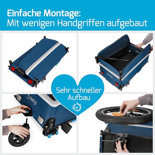 Snuutje 2-in-1 Fahrradanhänger und Handwagen | perfekt als Einkaufstrolley und Transportwagen | Lastenanhänger fürs Fahrrad | wie Bollerwagen faltbar mit Dach