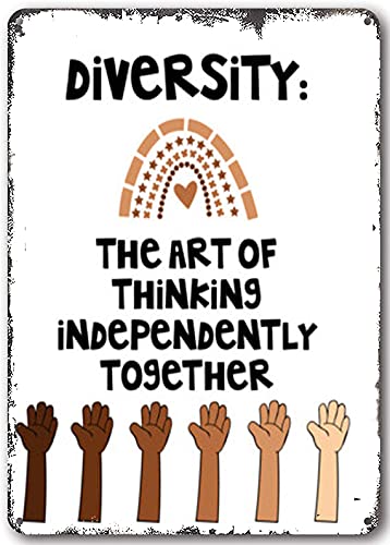 Bioprocess Póster de diversidad, póster de igualdad, igualdad, arte inclusivo, arte para el aula, diversidad, aula, manualidades, placa, decoración del hogar, decoración de pared, póster de metal de 8