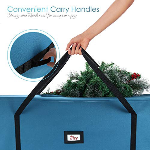 Image of Hearth & Harbor 9 ft Rolling Christmas Tree Storage Bag - Artificial Christmas Tree Bag with Reinforced Handles, Dual Zipper, Wide Opening and Wheels - Storage Container for Trees and Decorations