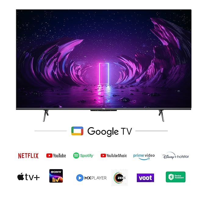 Image of Vu 164 cm (65 inches) The GloLED Series 4K Smart LED Google TV 65GloLED (Grey)