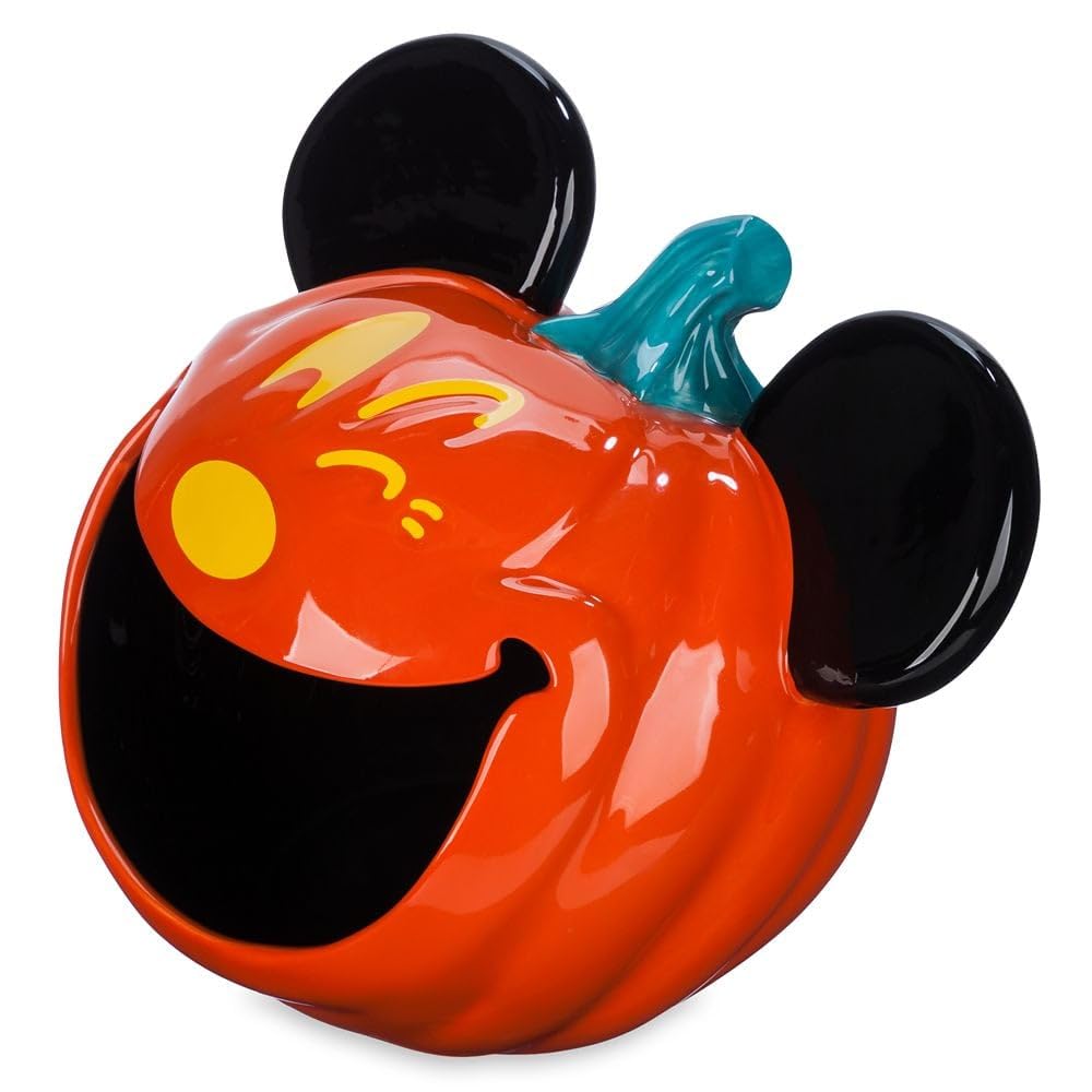 Disney Theme Park Merchandise Halloween 2023 Winking Mickey Pumpkin Candy Bowl