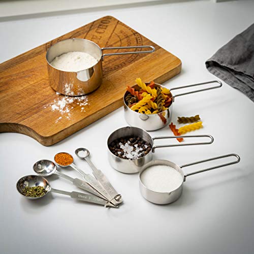 image for Tribal Cooking Stainless Steel Measuring Spoons Set of 8, Cups and Spo