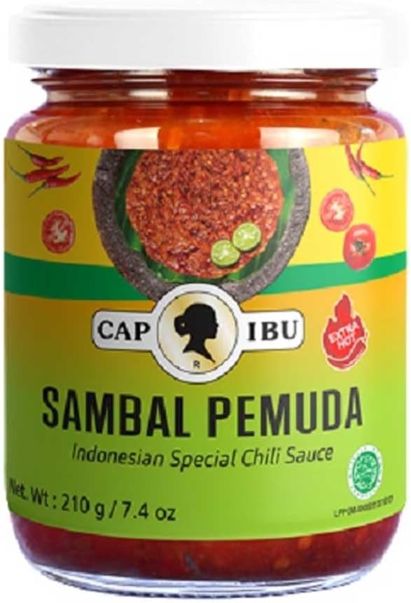 cap ibu sambal pemuda (pemuda chillies paste extra hot) - 9.5oz