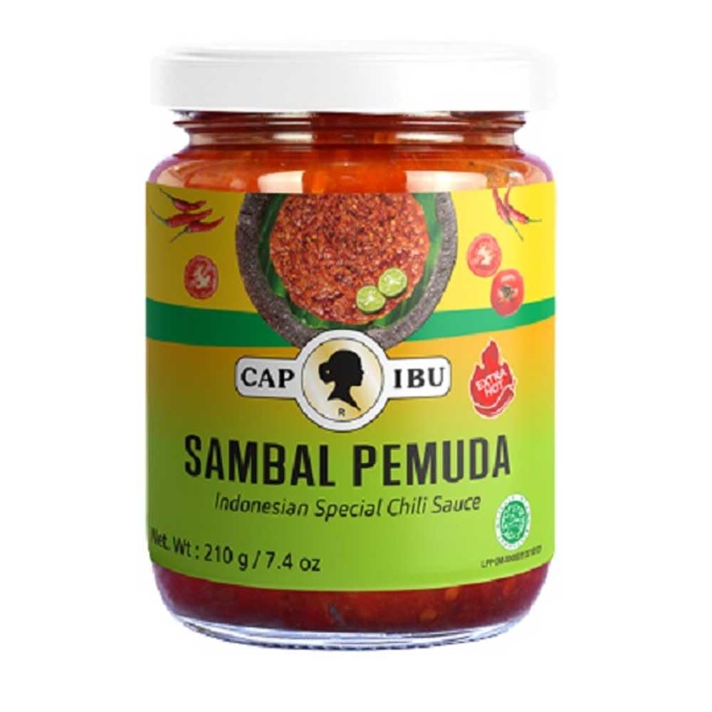 cap ibu sambal pemuda (pemuda chillies paste extra hot) - 9.5oz