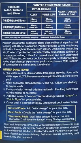 Image of EASYCARE 30128 Pooltec Algaecide, Clarifier and Chlorine Salt Cell Booster, 128 Fl. Oz Bottle