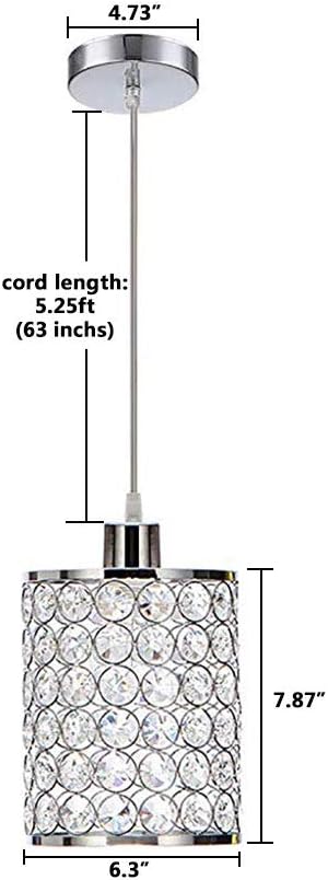 3 Pack Modern Chrome Crystal Pendant Lighting, Adjustable Ceiling Light for Kitchen Dinning Room Bedroom (2) (3)