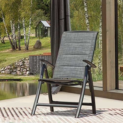 Domi Outdoor Living Domi Folding Patio Chairs Set Of 2, Aluminium Frame Reclining Sling Lawn Chairs With Adjustable High Backrest, Patio Dining Chairs For Outdoor,Porch,Balcony thumb #8