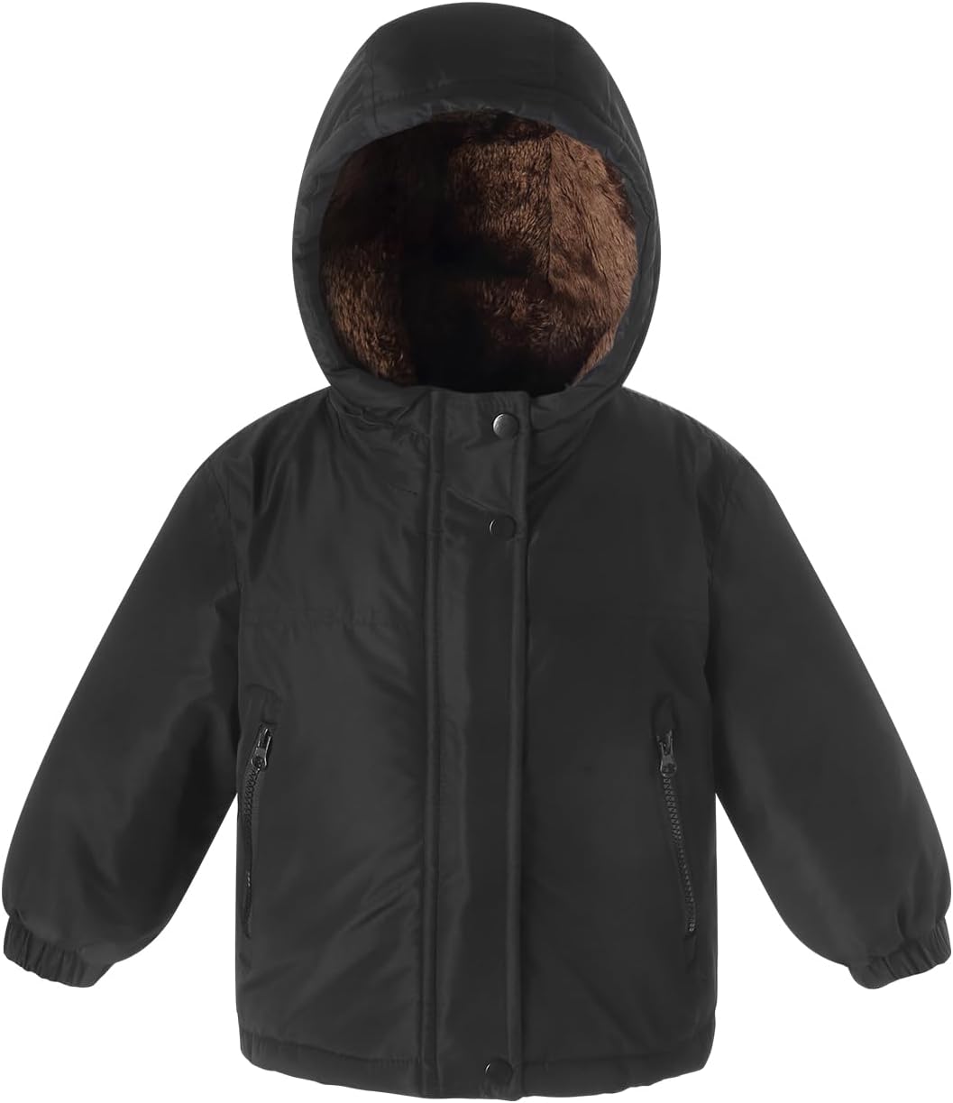 Unisex Boy Puffer Jacket Kids Waterproof Outwear Girl Fleece Coat Winter Clothes