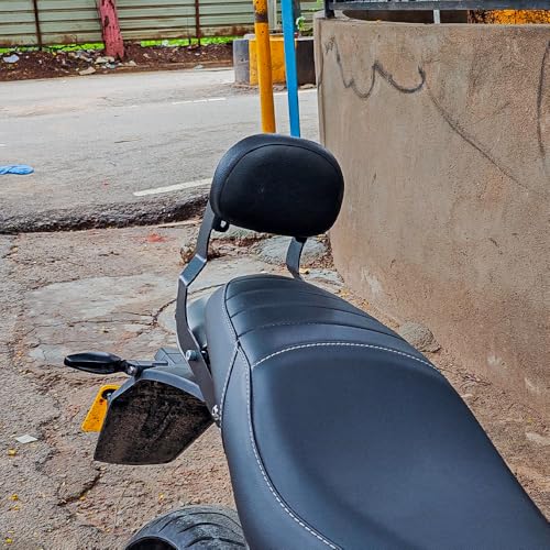 Image of Back Rest Compatible With Triumph Speed 400 | speed T4 | Scrambler 400X | Scrambler 400XC | Thruxton (Black, Pack of 1)