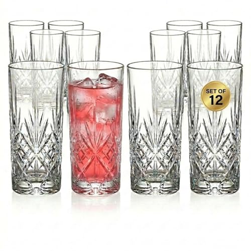 Godinger Dublin Crystal Highball Glasses, Set of 12