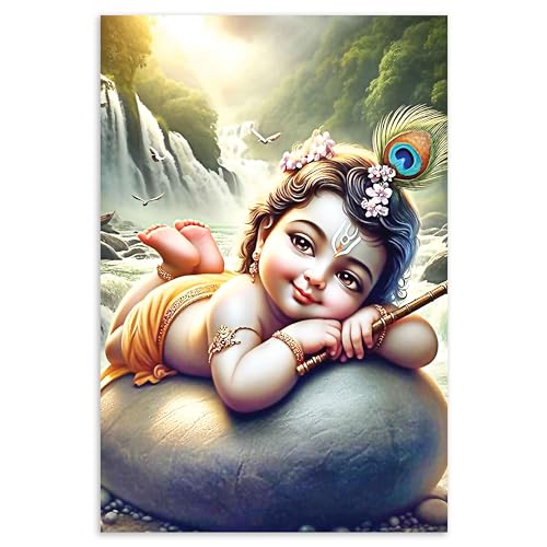 Image of Twinster Bal krishna Posters Photo for Pregnant Women, Baby Poster Self Adhesive (Size 45 cm by 30 cm) Pack of 1 (Design 15)