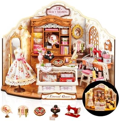 Rolife DIY Miniature House Kit Elsa’s Tailoring, Mini Dollhouse Kit for Adults, Mini Room Building Kit for Teens, DIY Craft Kits for Parents Friends Girls Boys (Elsa’s Tailor Shop) Rolife DIY Miniature House Kit Elsa’s Tailoring, Mini Dollhouse Kit for Adults, Mini Room Building Kit for Teens, DIY Craft Kits for Parents Friends Girls Boys (Elsa’s Tailor Shop)