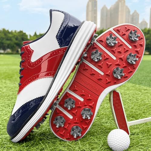 Image of Men Golf Shoes Professional 9 Spikes Comfortable Outdoor Golf Training Sport Sneakers for Men