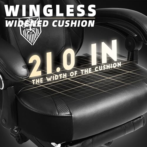 Vonesse-Gaming-Chair-with-FootrestBig-and-Tall-Gaming-Chairs-for-AdultsComputer-Chair-for-High-Back-and-MassageReclining-Gamer-Ergonomic-Office-Desk-ChairBlack Vonesse Gaming Chair with FootrestBig and Tall Gaming Chairs for AdultsComputer Chair for High Back and MassageReclining Gamer Ergonomic Office Desk ChairBlack