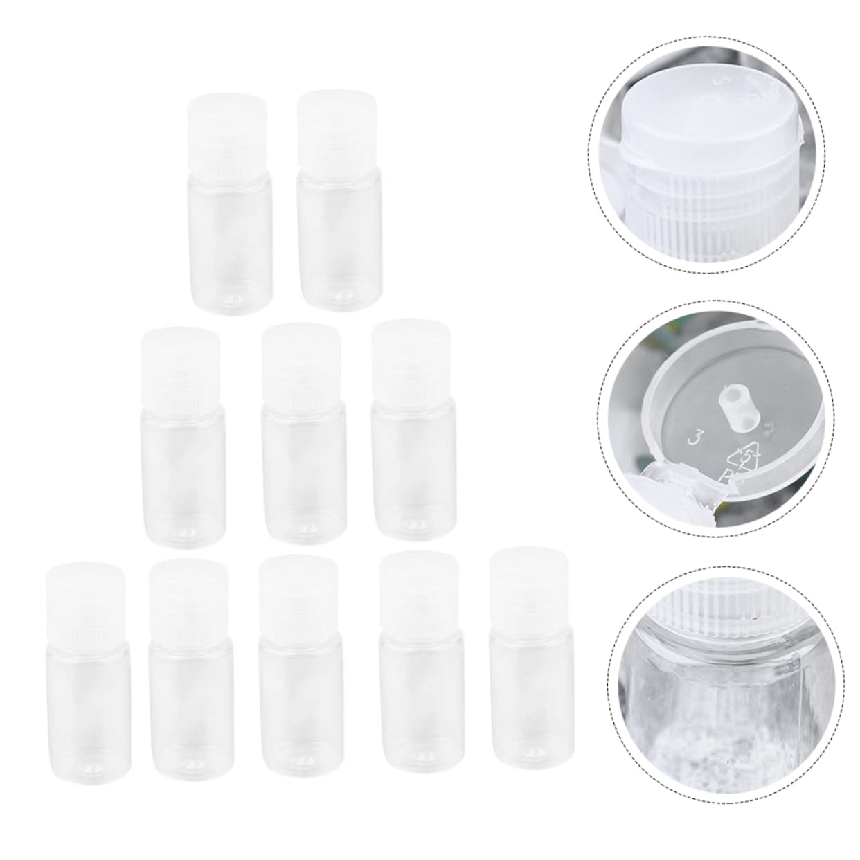 72piezas Botellas De Viaje para Loción Tapa Abatible Envases De Transparentes para Maquillaje y Cosméticos Dispensadores Reutilizables