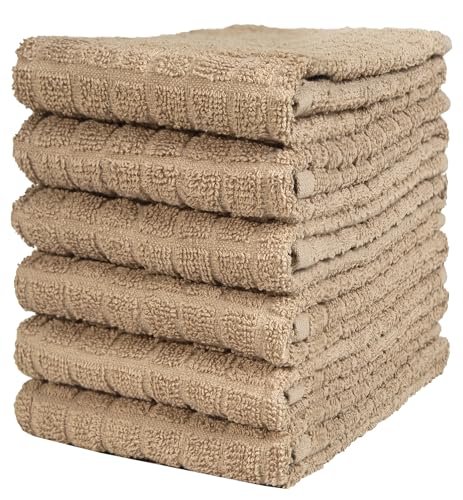 Image of Bumble Kitchen Towels (6 Pack) | 16 inch x 28 inch | 100% Cotton Kitchen Towels | 385 GSM | Soft, Highly Absorbent & Durable Dish Towels for Kitchen | Tan
