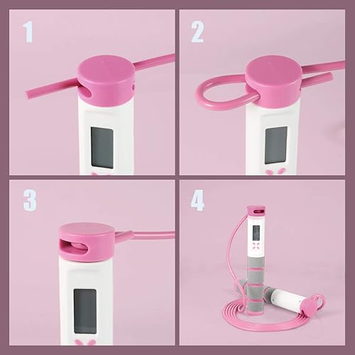 Miniatura 5 de Cuerda para saltar con mangos con peso, contador de calorías, velocidad de ejercicio ajustable para saltar, ejercitarse, fitness, entrenamiento,