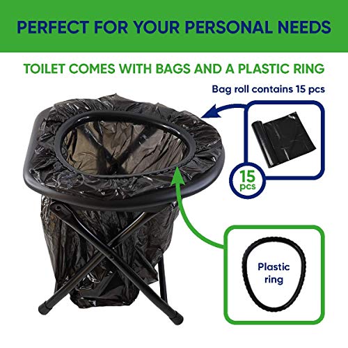 Keepa Outdoor Klappbare Campingtoilette mit Sitzhöhe 36 cm, belastbar bis 120 kg, ideal als Mobile Faltbare Toilette… - Image 6