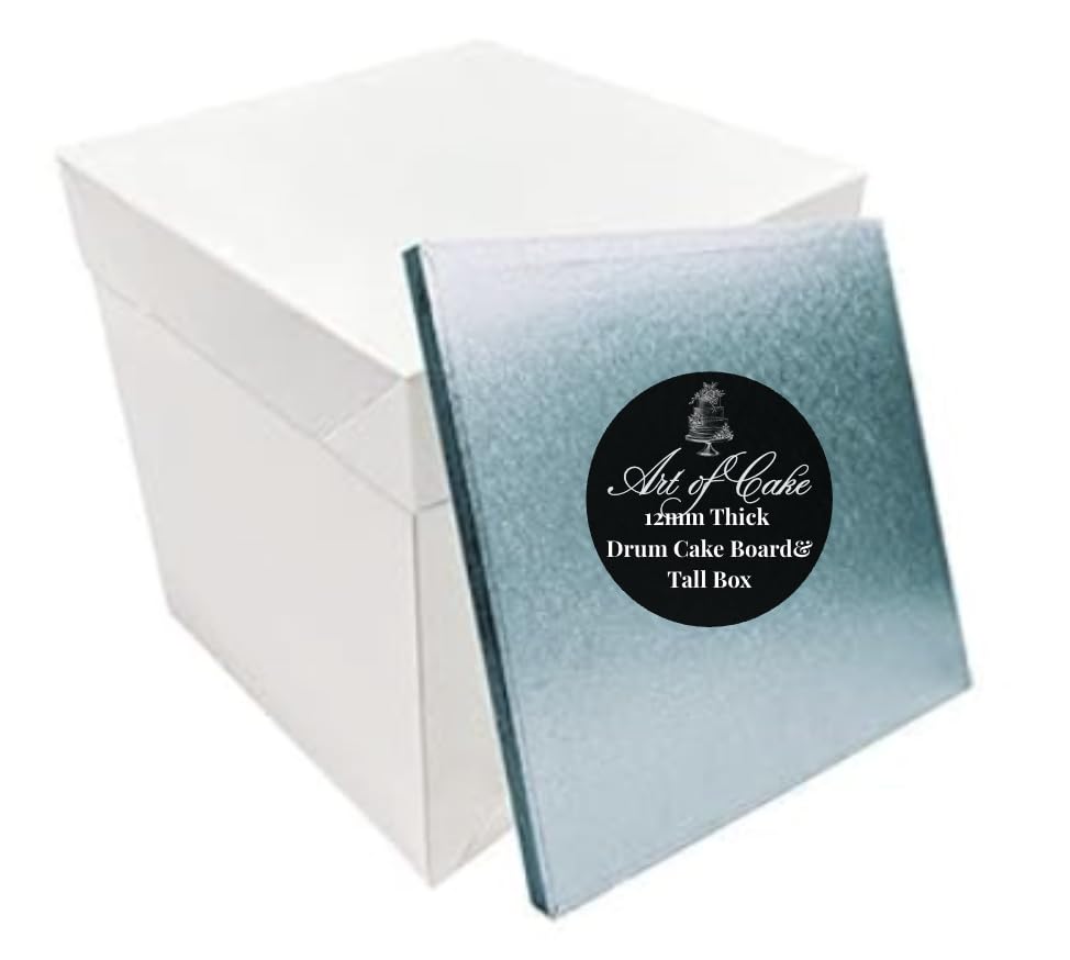 Art of cake® Square Cake Board and White Tall Cake Box- Combo set (Blue, 12Inch)