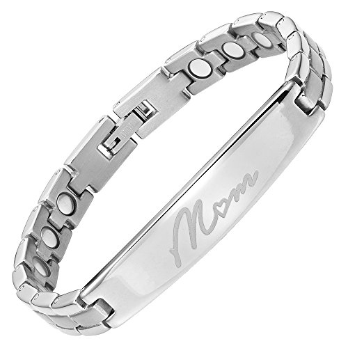 Willis Judd MOM Titanium Magnetic Therapy Bracelet Engraved Size Adjusting Tool and Gift