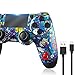 Produktbild TEBALO Controller für PS-4, Bluetooth Controller für P4 Control, Doppelte Vibration,Touchpad, 6-Achsen Gyro, Audiobuchse, Wireless Controller für PS-4/Pro/Slim, PC, Blaues Cartoon Muster